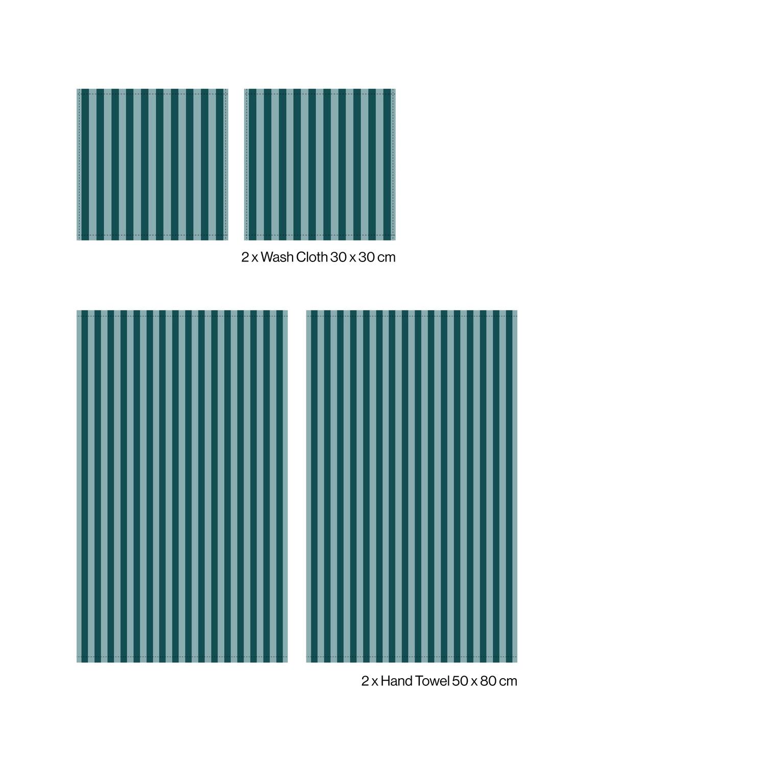 4 stk håndklæde sampak - Sea Foam & Deep Teal